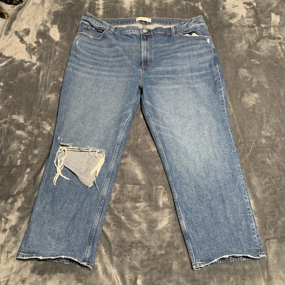 Abercrombie‎ Fitch Ankle Straight Ultra High Rise Distressed Jeans 34/18S - Picture 5 of 13